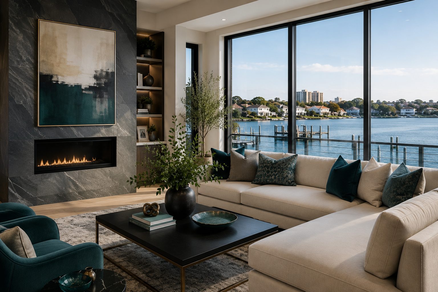 Luxury waterfront home interior representing strategic home selling and market positioning in Hampton Roads in 2026