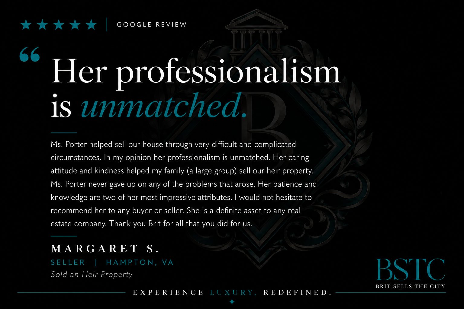 Google review from Margaret S
